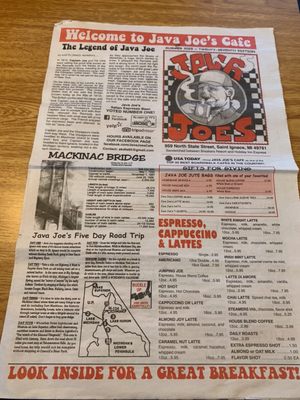 Menu photo 1 Java Joe's Cafe Saint Ignace, MI