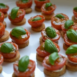Limoncello Catering - Tomato & Basil Shortbread Canapes