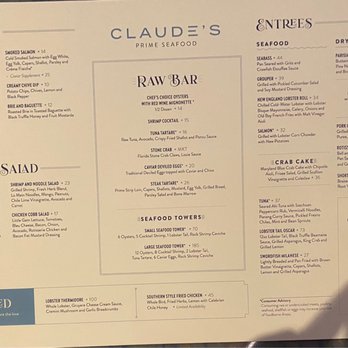 Claudes Prime Seafood - Menu - Bars Near Me - Perrysburg, Ohio Claudes Prime Seafood - Menu - Bars Near Me - Perrysburg, Ohio