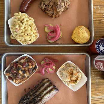 Shotgun Willie's BBQ - Top: pulled pork, sausage, mac and cheese, corn bread Bottom: brisket, baked beans, potato salad - Barbeque Near Me - Madison, Tennessee Shotgun Willie's BBQ - Top: pulled pork, sausage, mac and cheese, corn bread Bottom: brisket, baked beans, potato salad - Barbeque Near Me - Madison, Tennessee