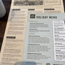Holiday menu Holiday menu