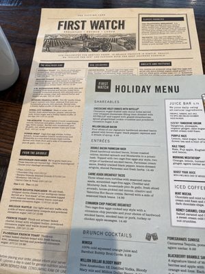 Menu photo 1 First Watch McKinney, TX