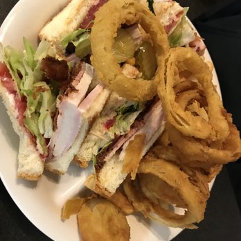 Stax's Original Diner - Paladin Club with Half-and-half (half onion rings, half fries) - Breakfast & Brunch Near Me - Greenville, South Carolina Stax's Original Diner - Paladin Club with Half-and-half (half onion rings, half fries) - Breakfast & Brunch Near Me - Greenville, South Carolina