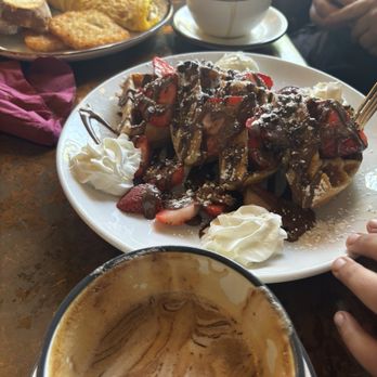 Pistachio Cafe - Double Chocolate Belgian Waffles - Coffee & Tea Near Me - New Haven, Connecticut