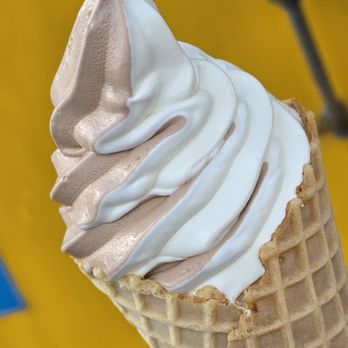 Kippy's Kustard - Close-up of the Vanilla Chocolate Twist Frozen Custard inside a large Waffle Cone. - Ice Cream & Frozen Yogurt Near Me - Roanoke, Virginia Kippy's Kustard - Close-up of the Vanilla Chocolate Twist Frozen Custard inside a large Waffle Cone. - Ice Cream & Frozen Yogurt Near Me - Roanoke, Virginia