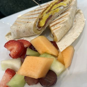 The Broad Street Grind - Egg, bacon & Gouda cheese Breakfast burrito with fresh fruit - Coffee & Tea Near Me - Souderton, Pennsylvania The Broad Street Grind - Egg, bacon & Gouda cheese Breakfast burrito with fresh fruit - Coffee & Tea Near Me - Souderton, Pennsylvania