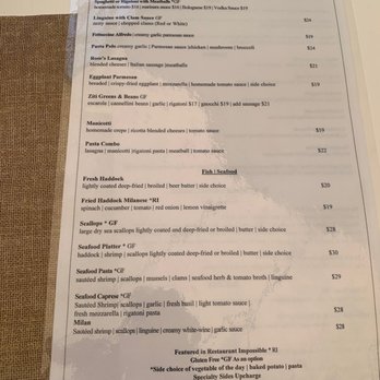Cosentino's Ristorante - Menu - Italian Near Me - Geneva, New York