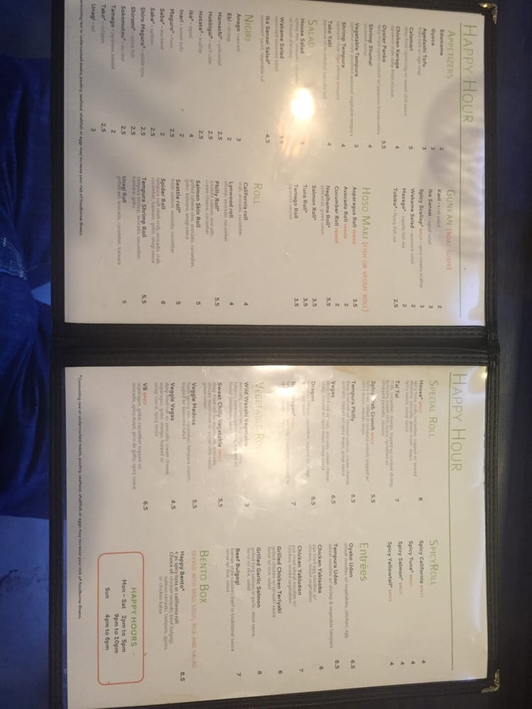 Happy Hour menu. Yelp