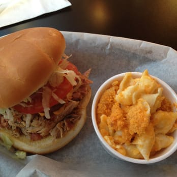 The Oink Joint Zebulon - Yes those are cheese it's on top of that Mac and cheese! - Barbeque Near Me - Zebulon, Georgia