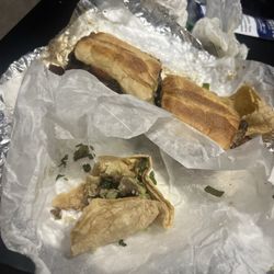 Steak sandwich and taco