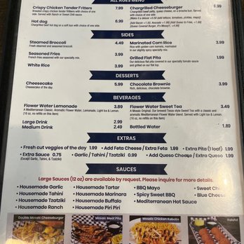 Mosaic Grill - Menu page 3 - Mediterranean Near Me - Belton, Texas