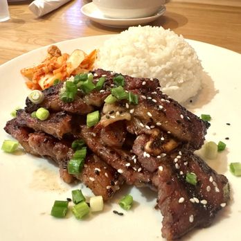 Pink Buddha - Kalbi ribs with rice and kimchi - Chinese Near Me - El Cajon, California Pink Buddha - Kalbi ribs with rice and kimchi - Chinese Near Me - El Cajon, California