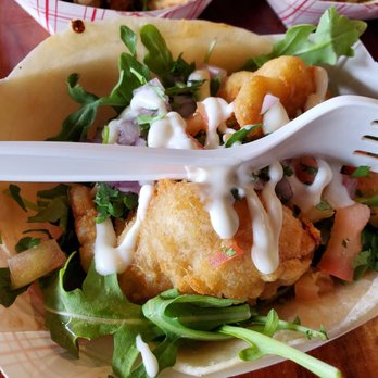 City Tacos - Pescado (4.00) with fork for scale. OK, maybe the fork is just there because I kinda neglected it... - Tacos Near Me - Encinitas, California City Tacos - Pescado (4.00) with fork for scale. OK, maybe the fork is just there because I kinda neglected it... - Tacos Near Me - Encinitas, California
