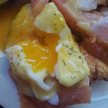 Brickway on Wickenden - Egg Benedict with Salmon, too salty and poorly seasoned. Perfectly poached egg though. - Breakfast & Brunch Near Me - Providence, Rhode Island