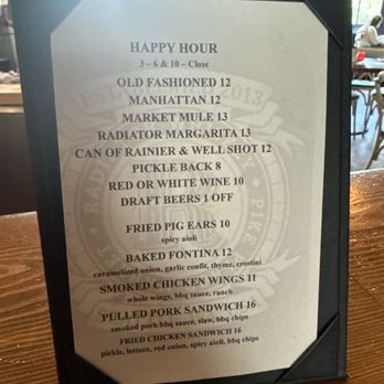 Radiator Whiskey - Happy hour menu - New American Near Me - Seattle, Washington Radiator Whiskey - Happy hour menu - New American Near Me - Seattle, Washington