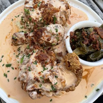 Blue Ridge Kitchen - Blue Ridge Drunken Fried Chicken - chicken was good but waaay tooo much sauce :/ - Southern Near Me - Sebastopol, California
