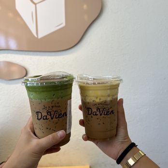 Da Vien Coffee - Matcha Foam Coffee* (left) & Egg Coffee* (right) - Desserts Near Me - Westminster, California