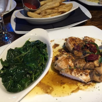 The Twisted Grape - Chicken Marsala with a side of spinach - Italian Near Me - Cameron, North Carolina