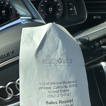 Candy4Less - Receipt for proof of purchase and time purchased. - Candy Stores Near Me - Bellflower, California