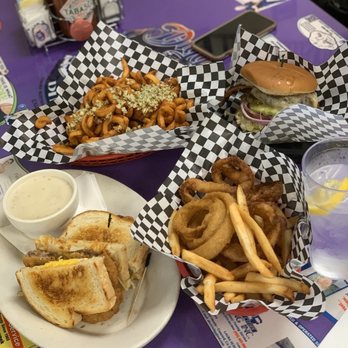 Digger's Diner - Concord - Chicken Fried Steak breakfest sandwich, garlic curly fries,pepper jack burger,onions and fries - Breakfast & Brunch Near Me - Concord, California Digger's Diner - Concord - Chicken Fried Steak breakfest sandwich, garlic curly fries,pepper jack burger,onions and fries - Breakfast & Brunch Near Me - Concord, California