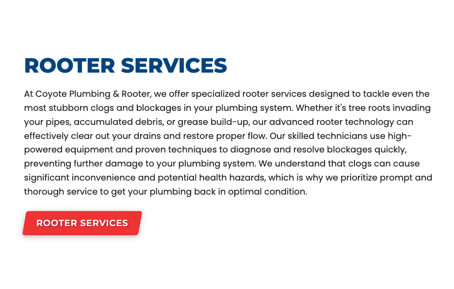 Slide of Coyote Plumbing & Rooter