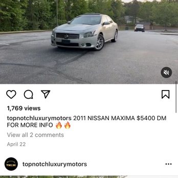 Top Notch Luxury Motors - This is a photo of them false advertising a car which the car is a 2010 but is posted as a 2011 - Used Car Dealers Near Me - Decatur, Georgia Top Notch Luxury Motors - This is a photo of them false advertising a car which the car is a 2010 but is posted as a 2011 - Used Car Dealers Near Me - Decatur, Georgia