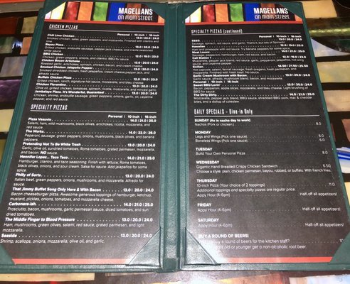 Menu photo 8 Magellans On Main St Waukesha, WI