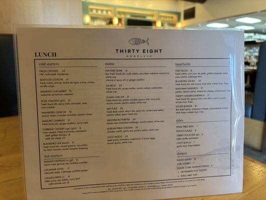 Menu photo 4 Thirty Eight Urban Honolulu, HI Menu photo 4 Thirty Eight Urban Honolulu, HI