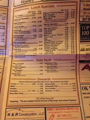 Menu photo 2 Plains Trading Post Restaurant Douglas, WY Menu photo 2 Plains Trading Post Restaurant Douglas, WY