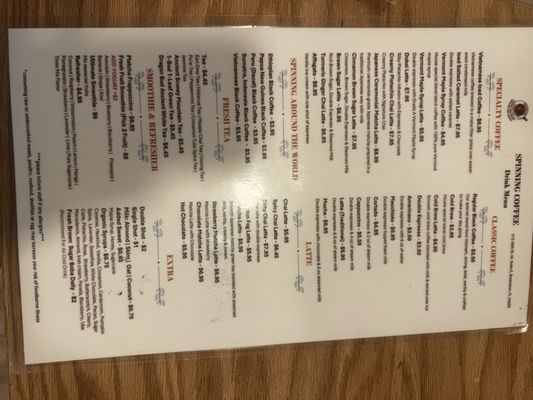 Menu photo 2 Spinning Coffee Bradenton, FL Menu photo 2 Spinning Coffee Bradenton, FL