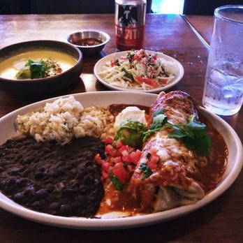 Blanco Cocina + Cantina - Carne Asada burrito with rice and black beans. Queso and grilled chicken taco happy hour sides. - Tacos Near Me - Phoenix, Arizona Blanco Cocina + Cantina - Carne Asada burrito with rice and black beans. Queso and grilled chicken taco happy hour sides. - Tacos Near Me - Phoenix, Arizona