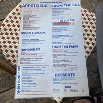 Bubba Gump Shrimp - Food menu - Seafood Near Me - Monterey, California
