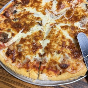 Salerno's Restaurant & Pizzeria - Cheesy pizza w/homemade sausage! Gooey, cheesy - Pizza Near Me - Gilbert, Arizona Salerno's Restaurant & Pizzeria - Cheesy pizza w/homemade sausage! Gooey, cheesy - Pizza Near Me - Gilbert, Arizona