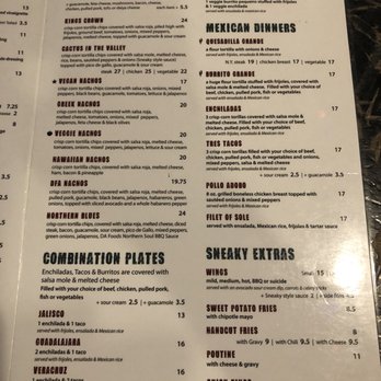Sneaky Dee's - Menu from May 2018 - Tex-Mex Near Me - Toronto, Ontario