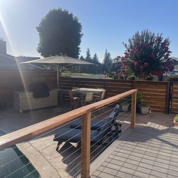 Valley View Landscape - Back of fence at outdoor kitchen - Artificial Turf Near Me