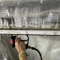ZACH-VAC Air Duct Cleaning - Look at all that gunk soaking off to loosen it!