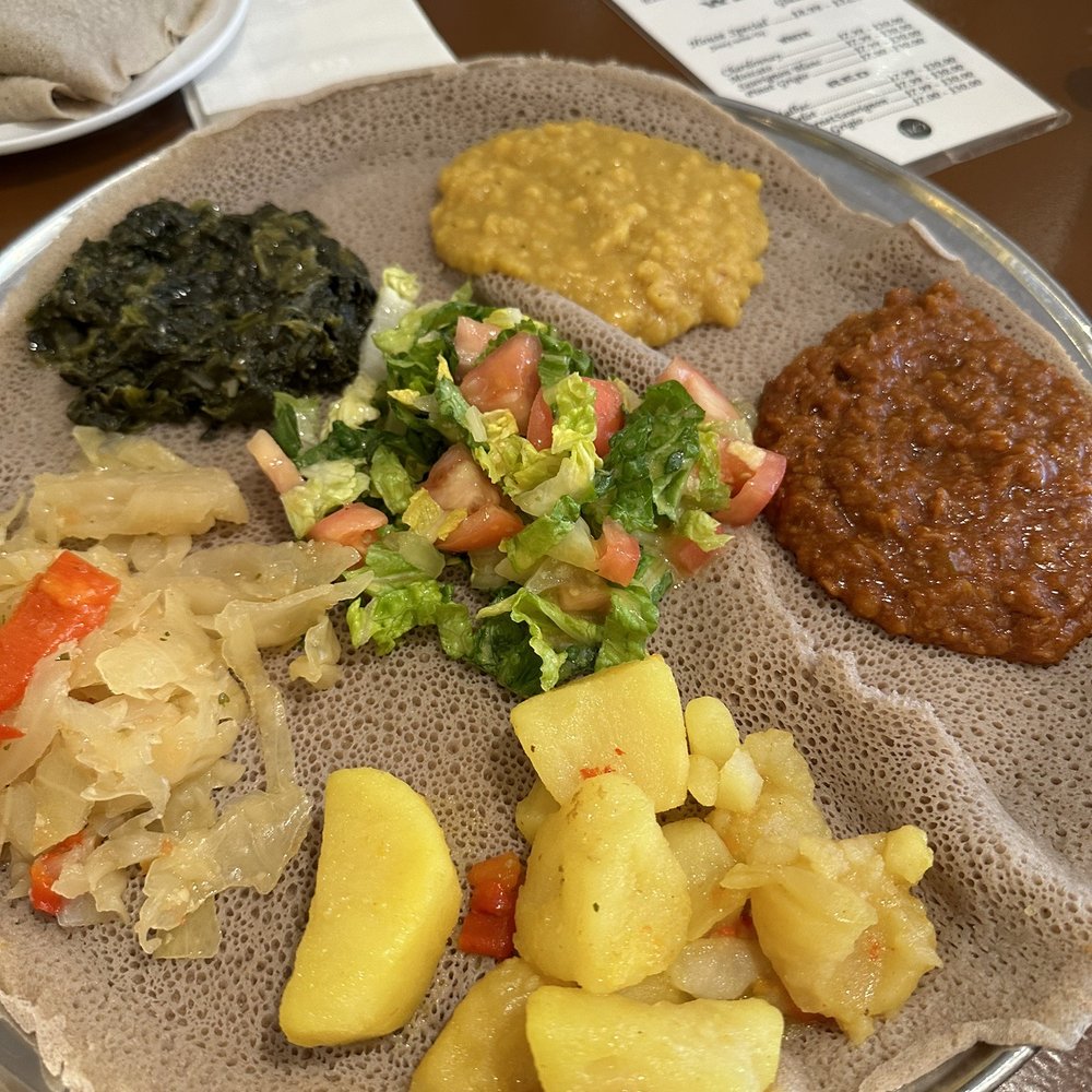 Keren Restaurant - Vegetables W/ Injera - Ethiopian Near Me - Washington, DC, District of Columbia