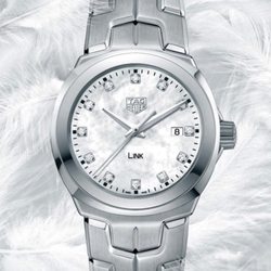 Ackerman Jewelers - Tag Heuer Ladies Link in steel with MOP/Diamond dial...