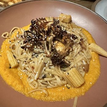 Chestnut - Udon noodles with glazed mushrooms - New American Near Me - Asheville, North Carolina Chestnut - Udon noodles with glazed mushrooms - New American Near Me - Asheville, North Carolina
