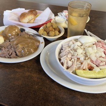 Woodbridge Restaurant - two plates of food on a table - American Near Me - Oklahoma City, Oklahoma