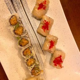 Sexy Scallop Roll, Yellowtail Scallion. Sexy Scallop Roll, Yellowtail Scallion.