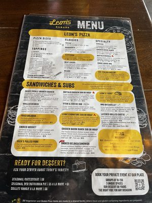 Menu photo 1 Leon's Garage Marysville, OH Menu photo 1 Leon's Garage Marysville, OH
