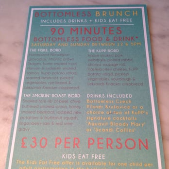 KuPP - The Sunday bottomless brunch menu - Bars Near Me - London, XGL