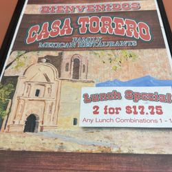 Toreros Family Mexican Restaurant - Great menu.