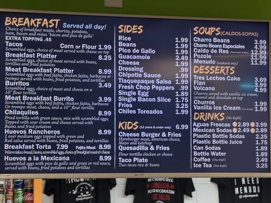 Menu photo 3 Mijas Taqueria Wylie, TX