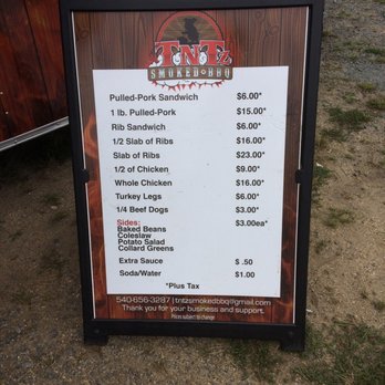 TNT'Z SMOKED BBQ - Tent Menu - Barbeque Near Me - Fredericksburg, Virginia TNT'Z SMOKED BBQ - Tent Menu - Barbeque Near Me - Fredericksburg, Virginia
