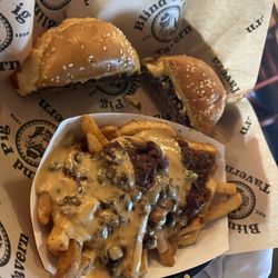 Blind Pig Tavern - Burger w/ chili cheese fries