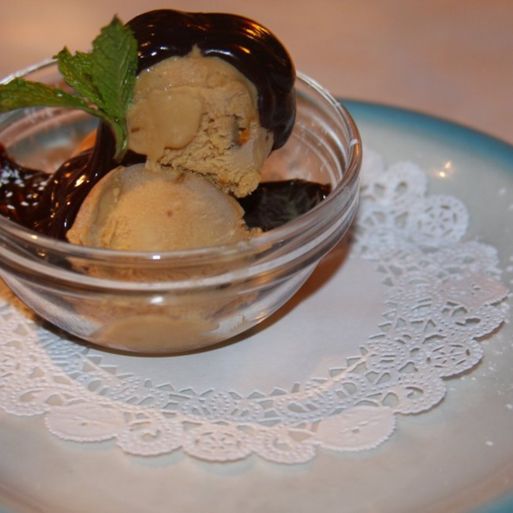 New Rivers - pecan rum ice cream with melted belgian chocolate - New American Near Me - Providence, Rhode Island New Rivers - pecan rum ice cream with melted belgian chocolate - New American Near Me - Providence, Rhode Island