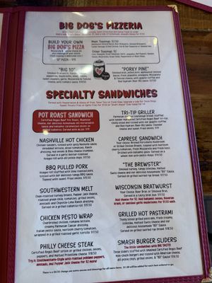 Menu photo 4 Big Dog's Draft House Las Vegas, NV