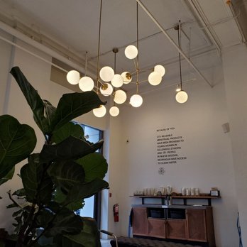 Think Coffee - a coffee shop with a plant in the foreground - Coffee & Tea Near Me - New York, New York Think Coffee - a coffee shop with a plant in the foreground - Coffee & Tea Near Me - New York, New York